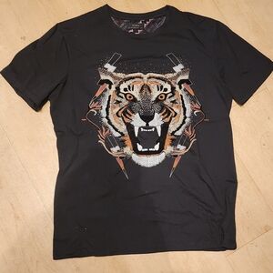 Zara Black Tiger Graphic Short Sleeve Tee